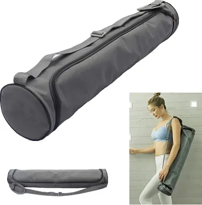 Produktbild von Tragbare Gym Fitness Yoga Matte Decke Tasche Wasserdichte Oxford Stoff Umhängetasche-Grau