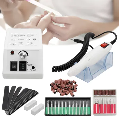 Immagine prodotto di Jopassy Tagliaunghie elettrico Manicure Pedicure Cutter File Set Nail Art Professionale Cutter Grinding Stones Diamond Grinder Nail File Pedicure Device Bianco