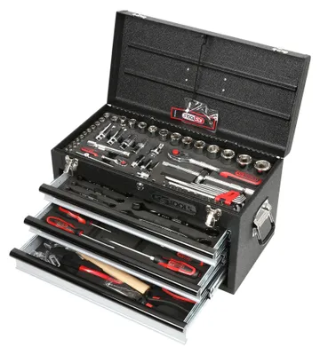 Obrázok produktu pre KS TOOLS 1/4'+1/2' CHROMEplus univerzálna sada náradia, 99 ks GEAR ( 918.0100 )