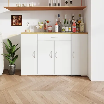 Obrázek produktu pro Komoda bílé barvy s bezpečnostním systémem proti převrácení, komoda s několika zásuvkami, hloubka 30 cm