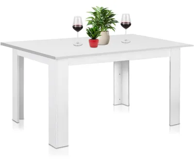 Ausziehbarer Esstisch weiß 90-120 x 60 cm modern
