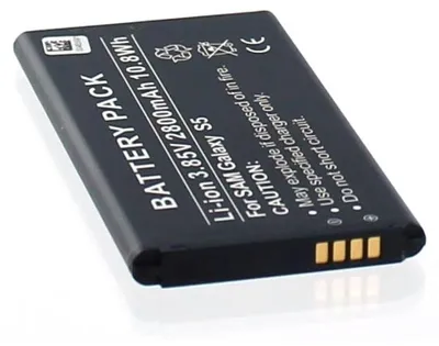 Produktbild von Akku für Samsung Galaxy S5 LTE Li-Ion 3,85 Volt 2800 mAh schwarz.