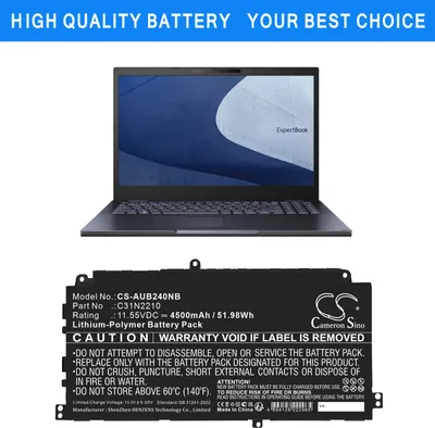 Produktbild von TECHTEK Laptop Akkus Kompatibel mit [Asus] B2402CVA, B2402CVA-EB0248, B2402CVA-XS74, B2402FVA, B2402FVA-N70071, B2402FVA-XS74T, B2502CVA, B2502CVA-BQ