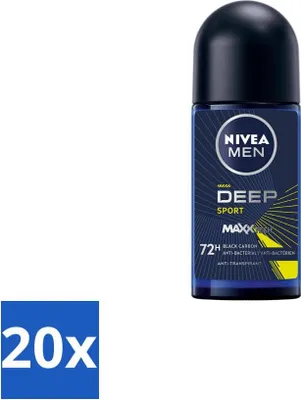 Immagine prodotto di NIVEA MEN - Deodorante Roller - Deep Sport - 50 ml - Confezione risparmio - 20 pezzi