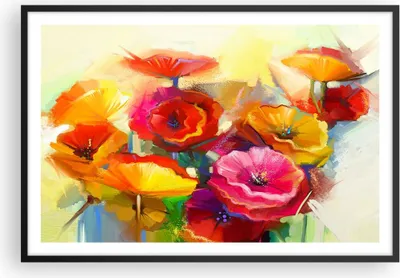 Produktbild von Gerahmtes Poster - Schwarzer Rahmen - Blumen Frühling Flora Garten - 91,5x61 cm - Wand Bild - Wanddeko - Wandbilder - Wandposter - Bilderrahmen - Bilder - Kunstdruck - Wandbild - P2BAA91x61-2877