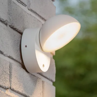 Produktbild von Lucide Led Wandleuchte Finn Wandleuchte Lampe Weiß Metall Ip54 Tag Nacht Sensor