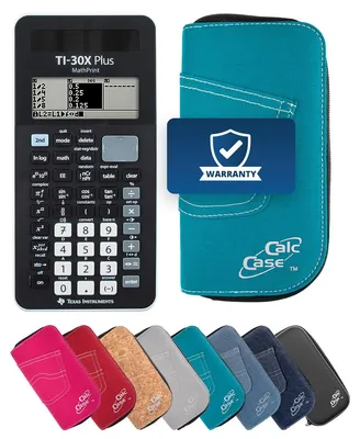 Produktbild von TI-30X Plus MP Taschenrechner mit Schutztasche im Jeans-Design türkis