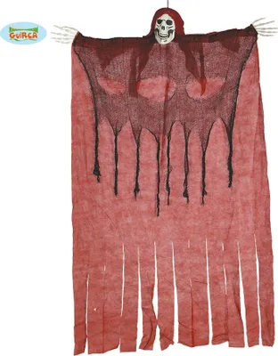Produktbild von rotes Deko Skelett, 150 cm