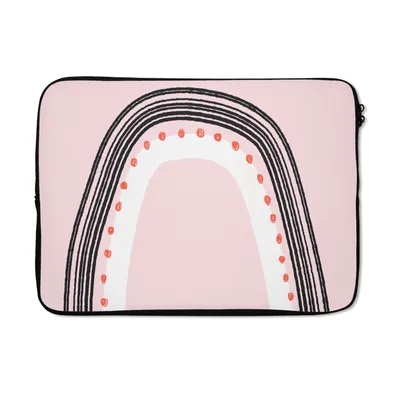 Produktbild von MuchoWow® Laptop Hülle 14 ZollRegenbogen - Minimalismus - Rosa Laptoptasche - Laptoptasche - Stoßsicher - Schutzhaube