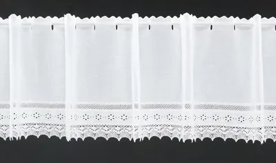 Produktbild von Gardinen Kranzusch Scheibengardine Batist Häkelspitze 27x262,5 cm H/B weiß Bistrogardine Vorhang Küche 1er Pack