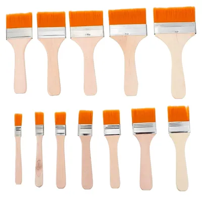 Produktbild von 12 Stück Teiliges Profi Flachpinsel Nylonhaar Künstlerpinsel für Acryl Aquarell Varnish Malen Vielseitig für Anfänger und Künstler Geeignet