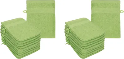 Produktbild von Betz 20 Stück Waschhandschuhe 16x21 cm PREMIUM 100% Baumwolle  Farbe: apfelgrün
