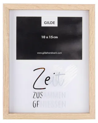 Produktbild von Gilde Fotorahmen, rechteckig, "Zeit", Spruch, MDF, naturfarben, VE 3, L. 3.5 cm, B. 24.5 cm, H. 19.5 cm 51197 4063387511978