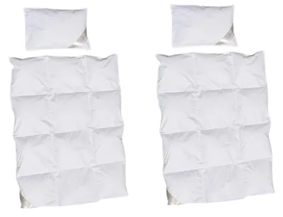 Produktbild von 2 x Set Kinder Ganzjahres Daunenbett 100x135 + Kopfkissen 40x60 100% Daunen 4tlg.