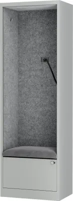 Zdjęcie produktu dla JAN NOWAK Kabina akustyczna Kabina telefoniczna Kabina konferencyjna SALLY MentalBox Grey Fog 60 cm