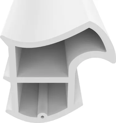 Produktbild von Stahlzargendichtung, Dichtungshöhe 15,8mm Dichtungsbreite 15,2mm | Länge 50m | Farbe weiß | Türdichtung
