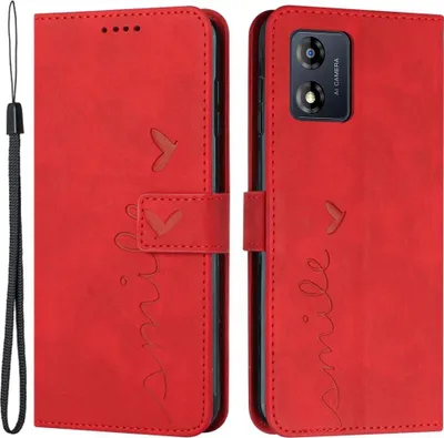 Produktbild von Motorola Moto E13 Hülle - Coverup Smile Klapphülle - Rot