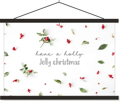 Produktbild von MuchoWow® Textilposter Winter - Zitat - Weihnachten - Mistelzweig 150x100 cm mit schwarzem Rahmen - Schlafzimmer