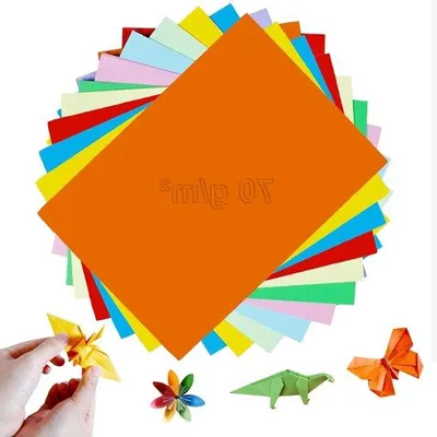 Obrázek produktu pro 100 listů tenkého barevného papíru A4 70 g/m² pro DIY origami a ruční práce