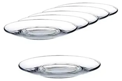 Produktbild von Pasabahce Heybeli Untersetzer 6-teilig aus Glas, Durchmesser 12,6 cm