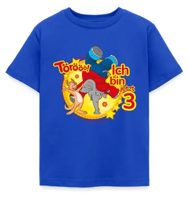 Produktbild von Spreadshirt Benjamin Blümchen Ich Bin Jetzt 3 Kinder T-Shirt, 98/104 (3-4 Jahre), Royalblau