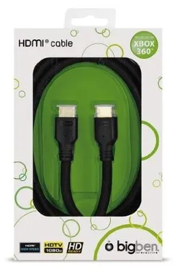 A retail package for an HDMI cable, with the cable visible inside.