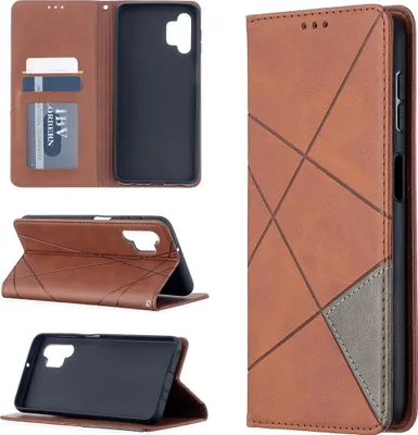 Produktbild von Mobigear Rhombus Slim  Samsung Galaxy A32 5G Hülle Klapphülle - Braun