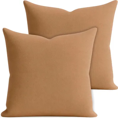 Produktbild von 2er Set Kissenhülle 40x40 cm hellbraun pflegeleicht mit Reißverschluss