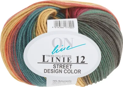 Produktbild von ONline Wolle Street Design Linie 12 210m 50g Strickgarn Bunt Stricken Häkeln