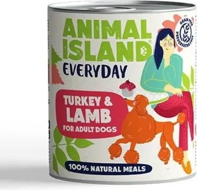 Immagine prodotto di Isola degli Animali Everyday Tacchino e agnello - cibo umido per cani - 800g