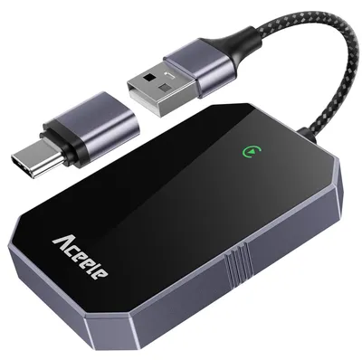 CarPlay-Adapter, kabellos, USB C/A, Plug-and-Play, für iPhone iOS 10+