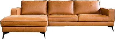 Produktbild von KAWOLA Sofa BLOOM Ecksofa Leder cognac Recamiere links