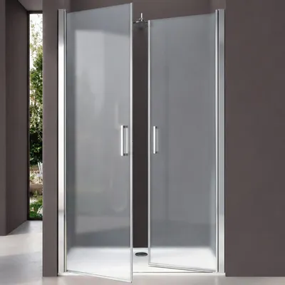 Produktbild von doporro Duschtür Nischentür dusche Duschabtrennung Duschkabine 110cm Nischendrehtür 195cm ESG-Sicherheitsglas satiniert Drehtür mit Hebe- und Senkmechanismus T24VS