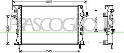Produktbild von PRASCO RN084R005 Kühler Wasserkühler Motorkühler für RENAULT ESPACE IV (JK0/1) LAGUNA II Grandtour (KG0/1) LAGUNA II (BG0/1)