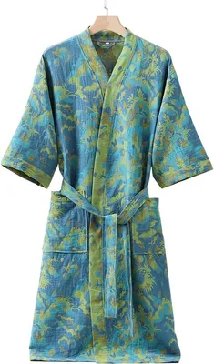 Productafbeelding van Currero Satijnen Badjas Dames Vlinder Blauw XS