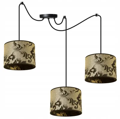 Produktbild von Decken-Hängelampe, Lampenschirm mit Spinnenmuster, Gold