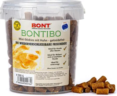 Produktbild von Bontibo Mini-Stickies mit Huhn - getreidefrei- 500g