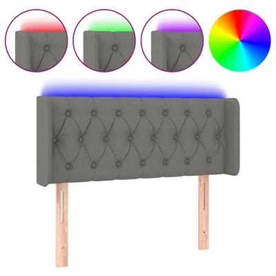 Produktbild von vidaXL LED Kopfteil Dunkelgrau 103x16x78/88 cm Stoff