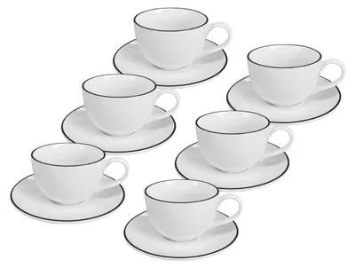 Immagine prodotto di Set di 6 pezzi - Tazza da caffè Alba Black, 90 ml, linea nera