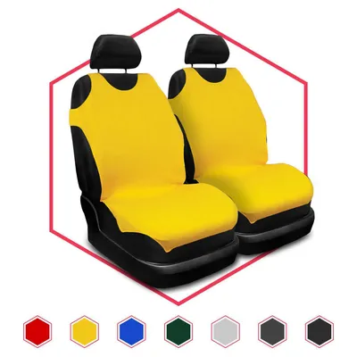 Immagine prodotto di Coprisedili auto Coprisedili auto universali Set giallo anteriore 1+1 per Fiat Panda