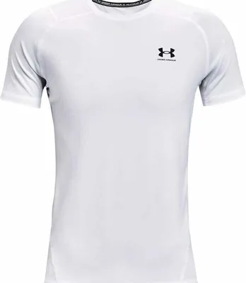 Obrázok produktu pre Under Armour Men's HeatGear Armour Fitted Short Sleeve White/Black L Bežecké tričko s krátkym rukávom