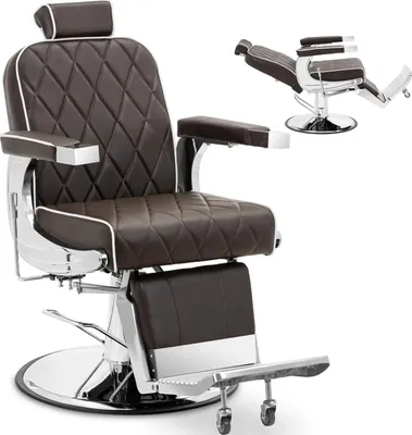 Zdjęcie produktu dla Fotel Fryzjerski Barberski Kosmetyczny Do Tatuażu Regulowany Physa Foxley - Brązowy