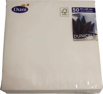Produktbild von Duni Dunicel Servietten weiß 41x41cm 50 Stück