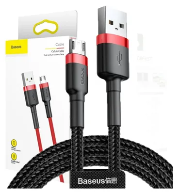 Image de Baseus Cafule Câble USB 3 m USB 2.0 USB A Micro-USB A Noir