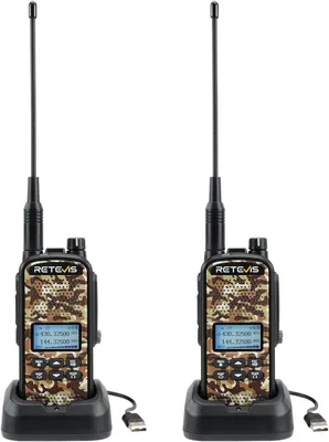 Image de Retevis EZTalk 62 Walkie Talkies, 7 appels de chasse, IP67 étanche, 2200mAh Rechargeable, radios pour la chasse, l'aventure en plein air (2 pièces, camouflage)
