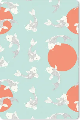 Produktbild von MuchoWow® Mauspad Mousepad Muster - Fisch - Japan - Tier 18x27 cm - Mousepads - Maus Mat - Pad - Mausunterlage