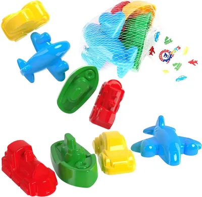 Produktbild von Sandformer für Kinder Set mit Spielzeugfahrzeugen, 4 Formen