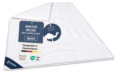 Produktbild von Kamelhaardecke 155x200 cm, warme Winterdecke, Bettdecke 100% Kamelflaumhaar, CASIMUM