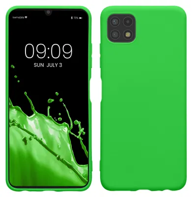 Produktbild von kwmobile Handyhülle für Samsung Galaxy A22 5G Hülle - TPU Case - Kabelloses Laden - Schutzhülle Cover in Neon Grün