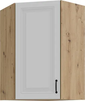 Produktbild von Eckhängeschrank 60x60 cm Stilo Weiss + Eiche Artisan Küchenzeile Küchenblock Küche Landhaus Höhe 90 cm